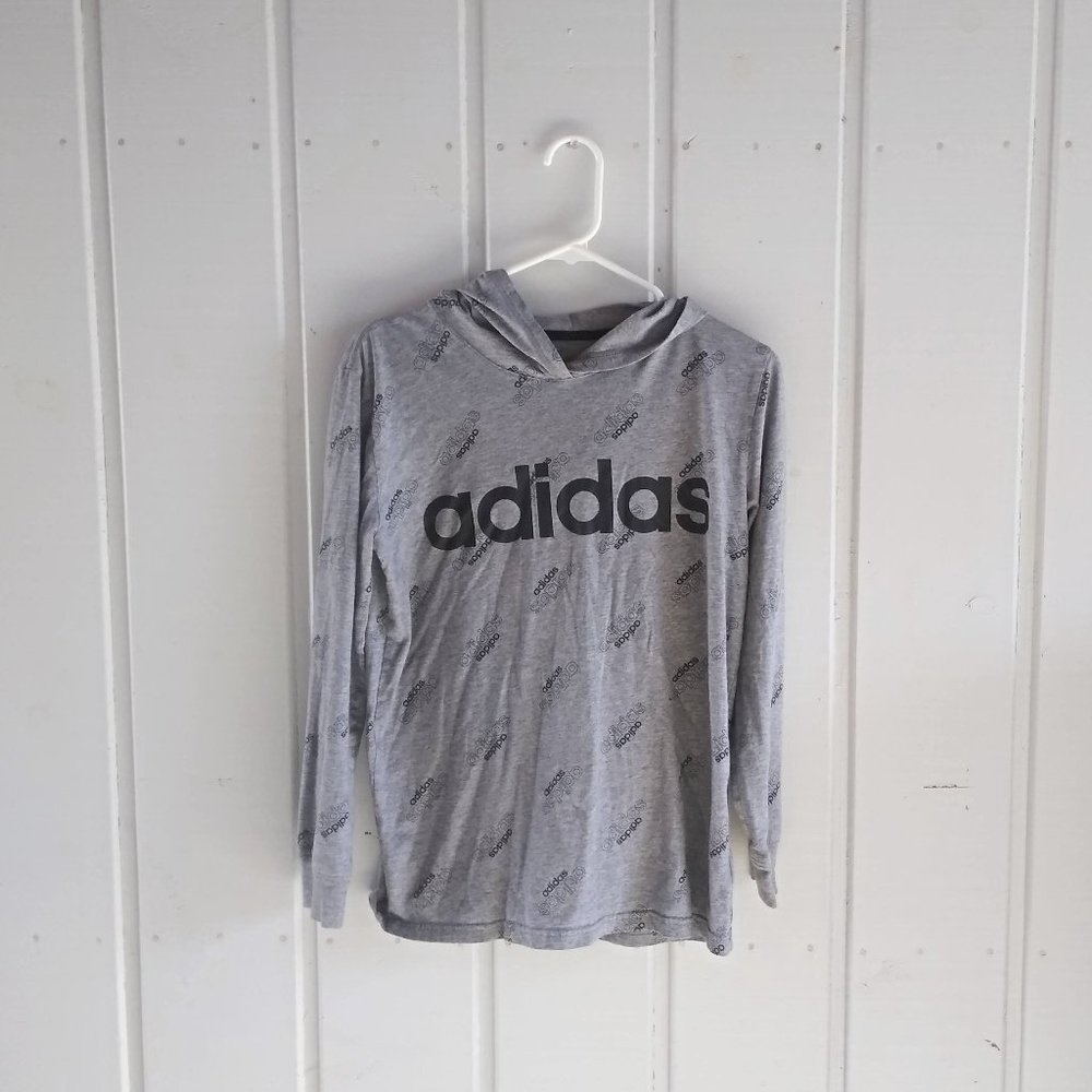 14/16 Boy's Adidas Hooded Long Sleeve Shirt